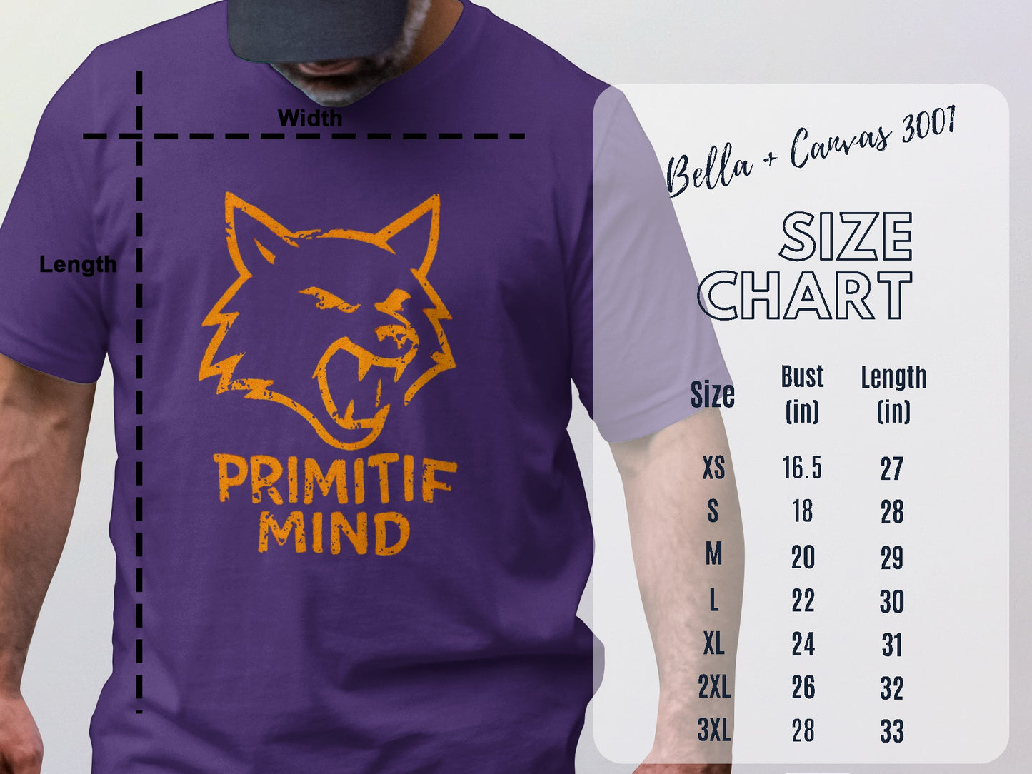 Primtif Mind Wolf Graphic Tee with Size Chart product