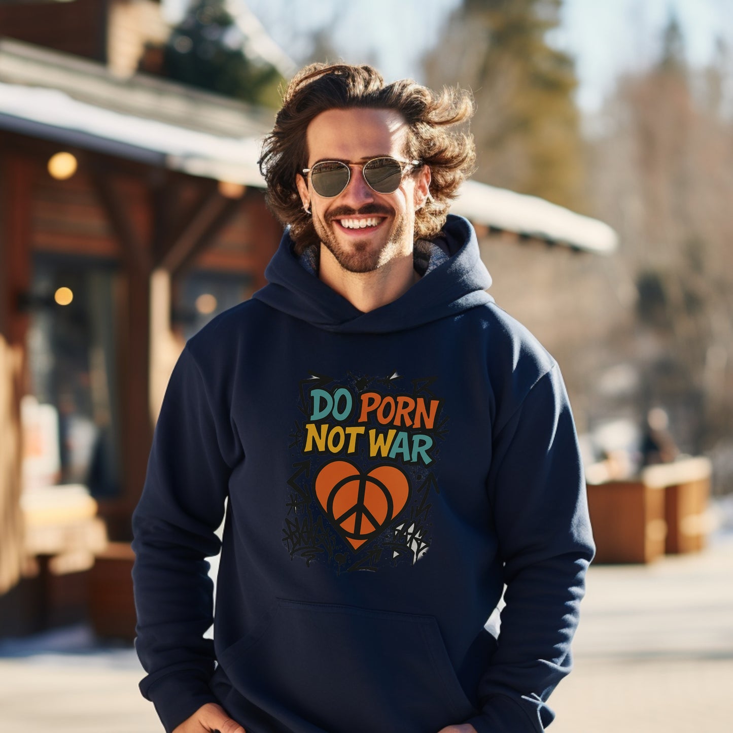 Do Porn Not War Peace Symbol Hoodie product type