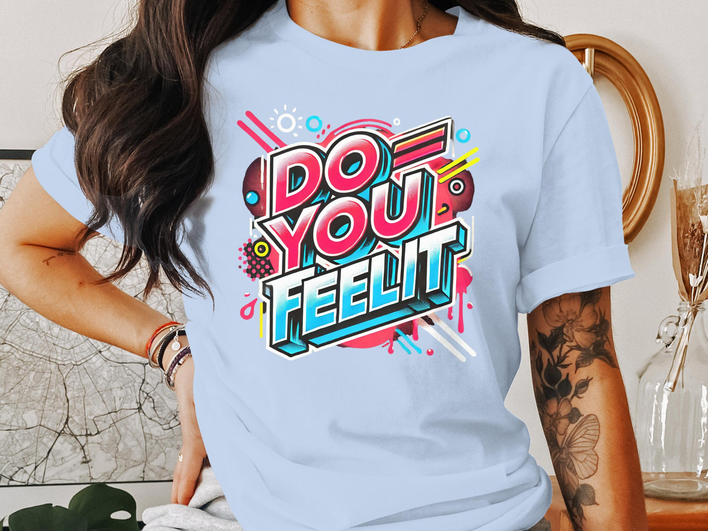 Do You Feel It Retro Graphic Print T-shirt product