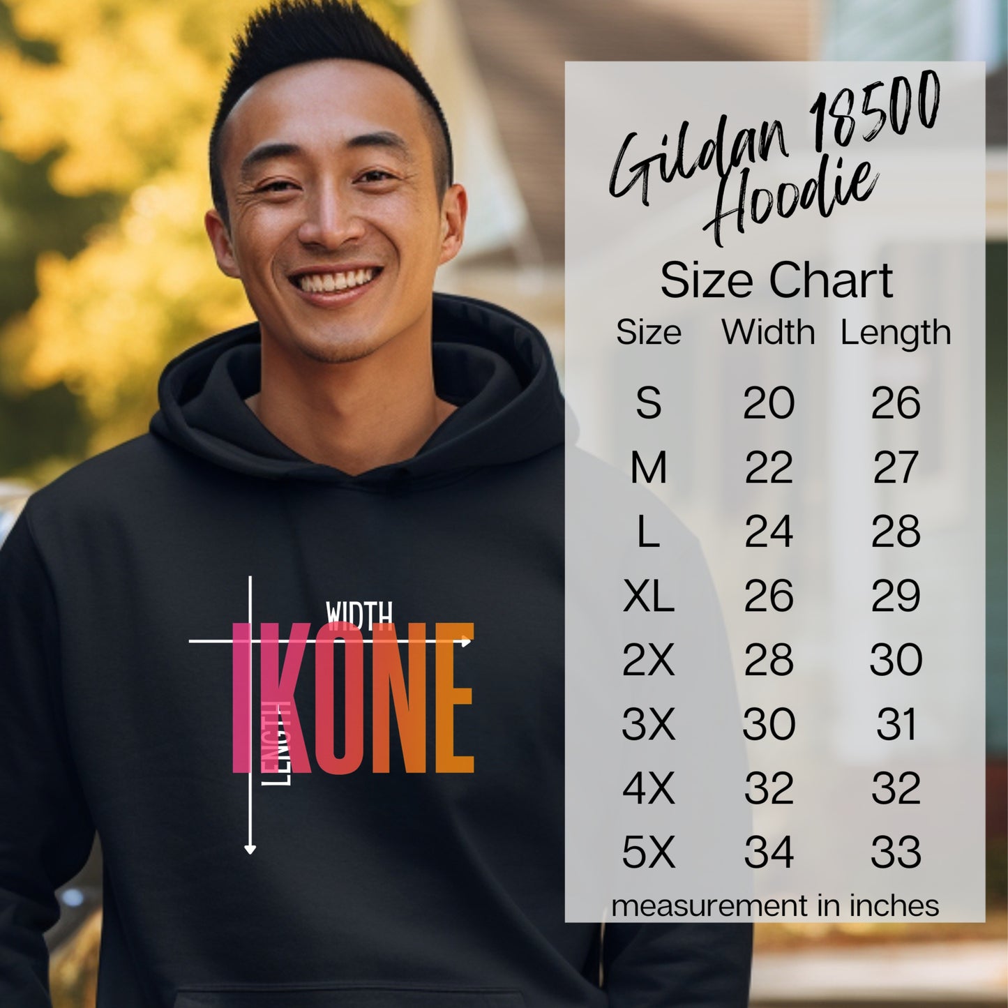 Gildan 18500 Hoodie with Ikone Graphic Design