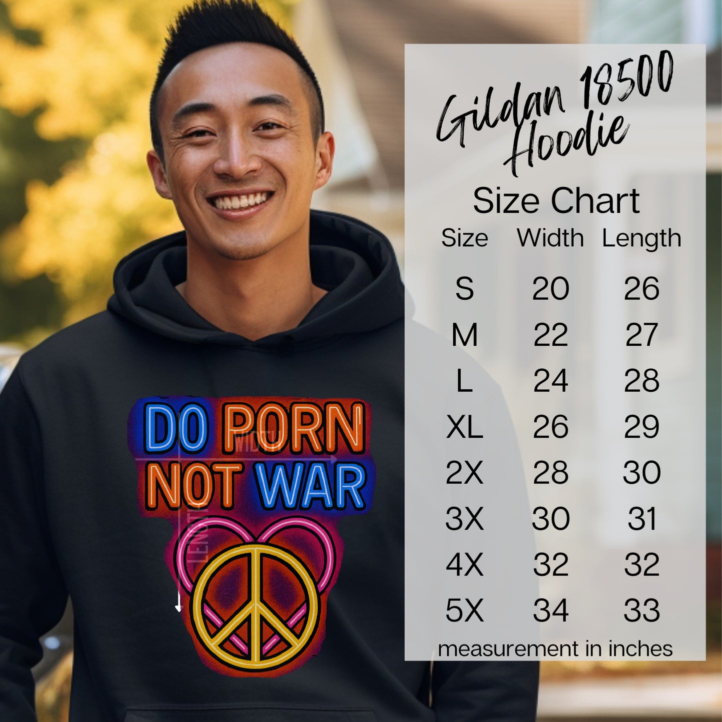 Do Porn Not War Peace Sign Design Hoodie product