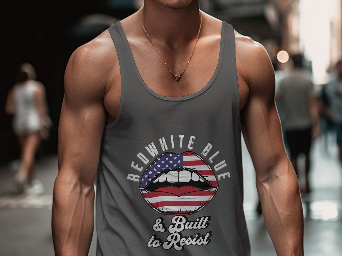 Red White Blue Built to Resist Graphic Tank product
