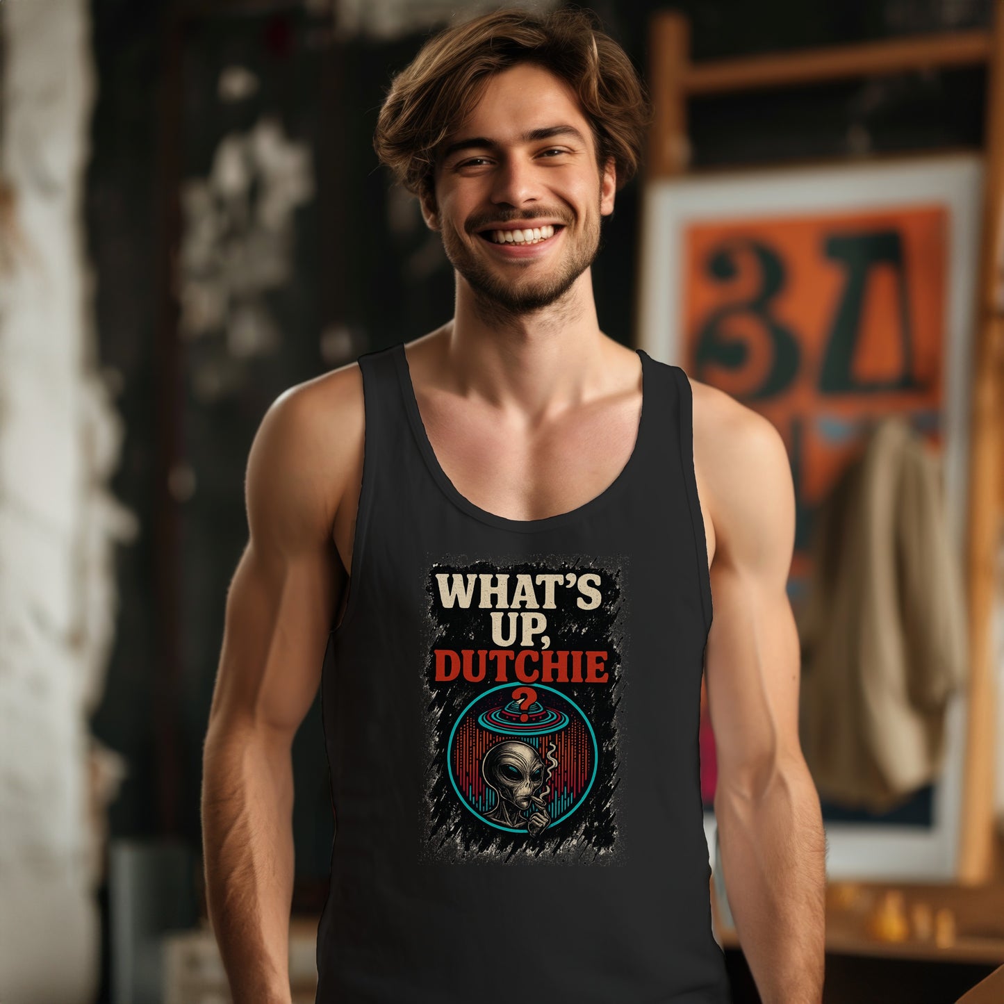 What's Up Dutchie Alien Graphic Tank Top product type