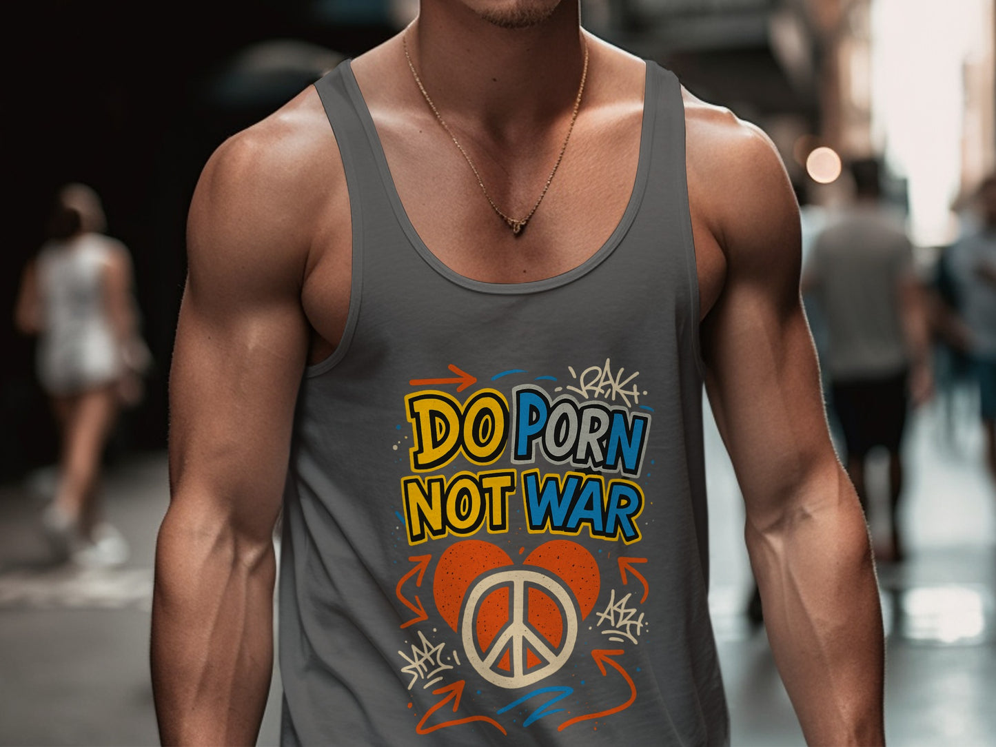 Do Porn Not War Graphic Tank Top product