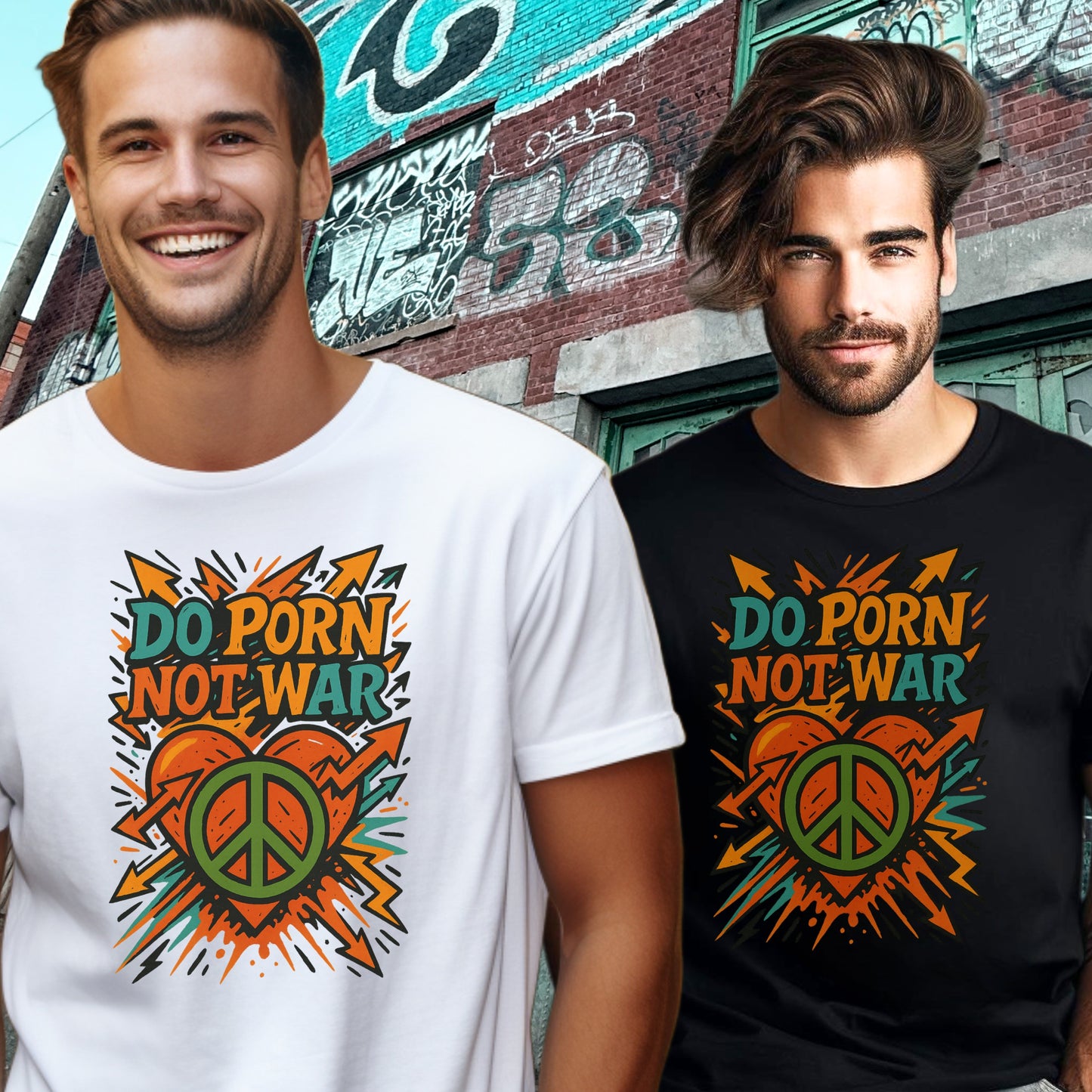 Do Porn Not War Graphic Statement T-Shirt product type