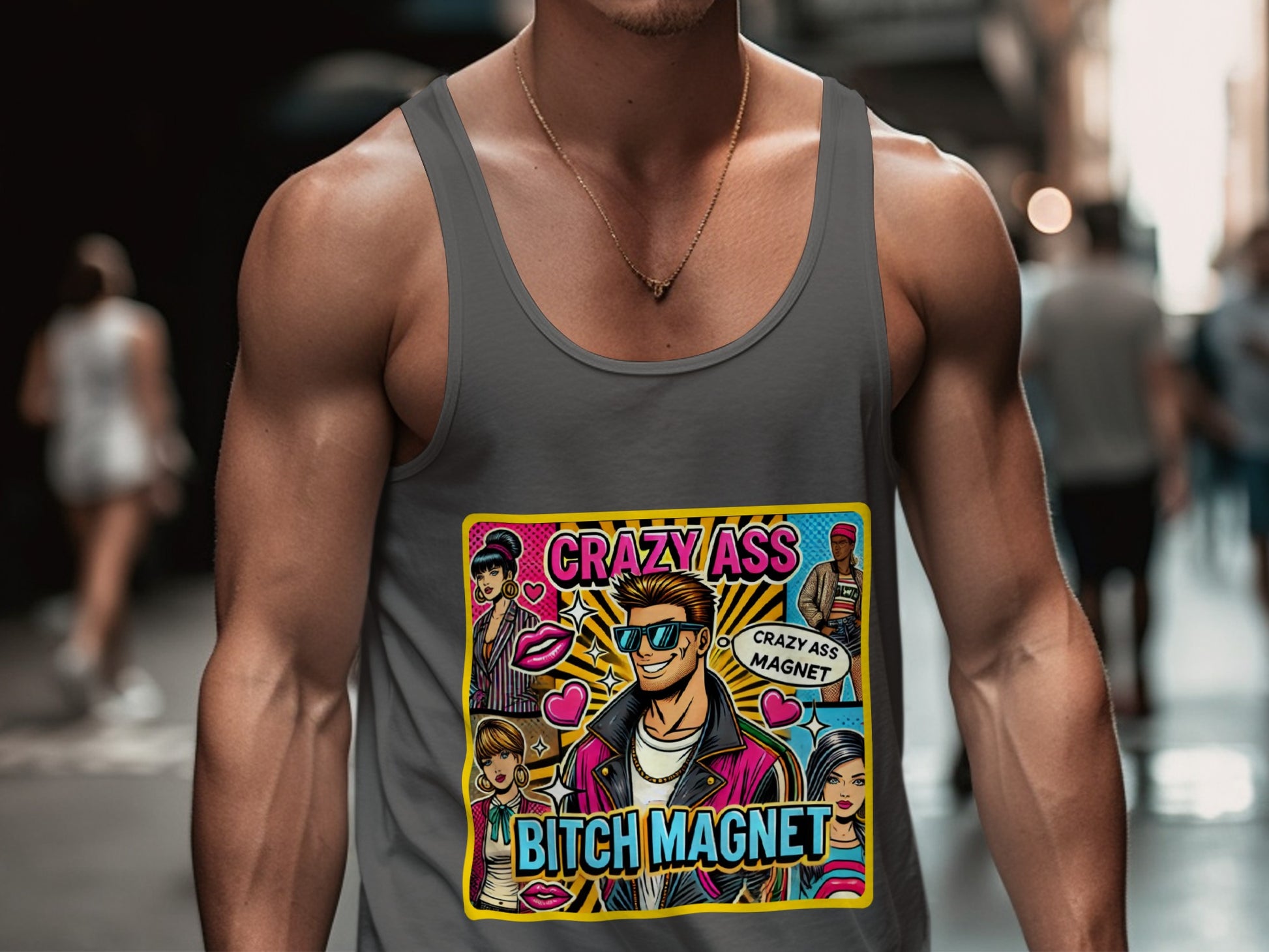 Crazy Ass Bitch Magnet Graphic Tank Top product