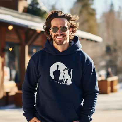Funny Cat Middle Finger Hoodie for Casual Wear
