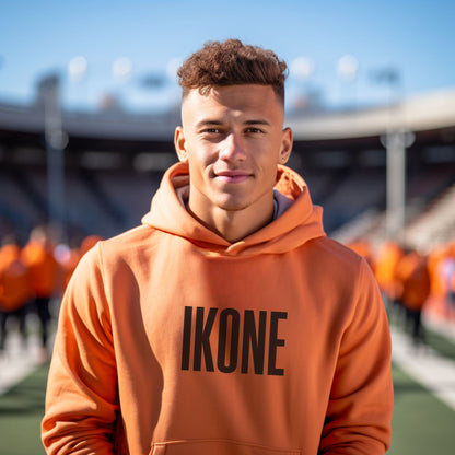 Stylish Orange Hoodie with IKONE Design