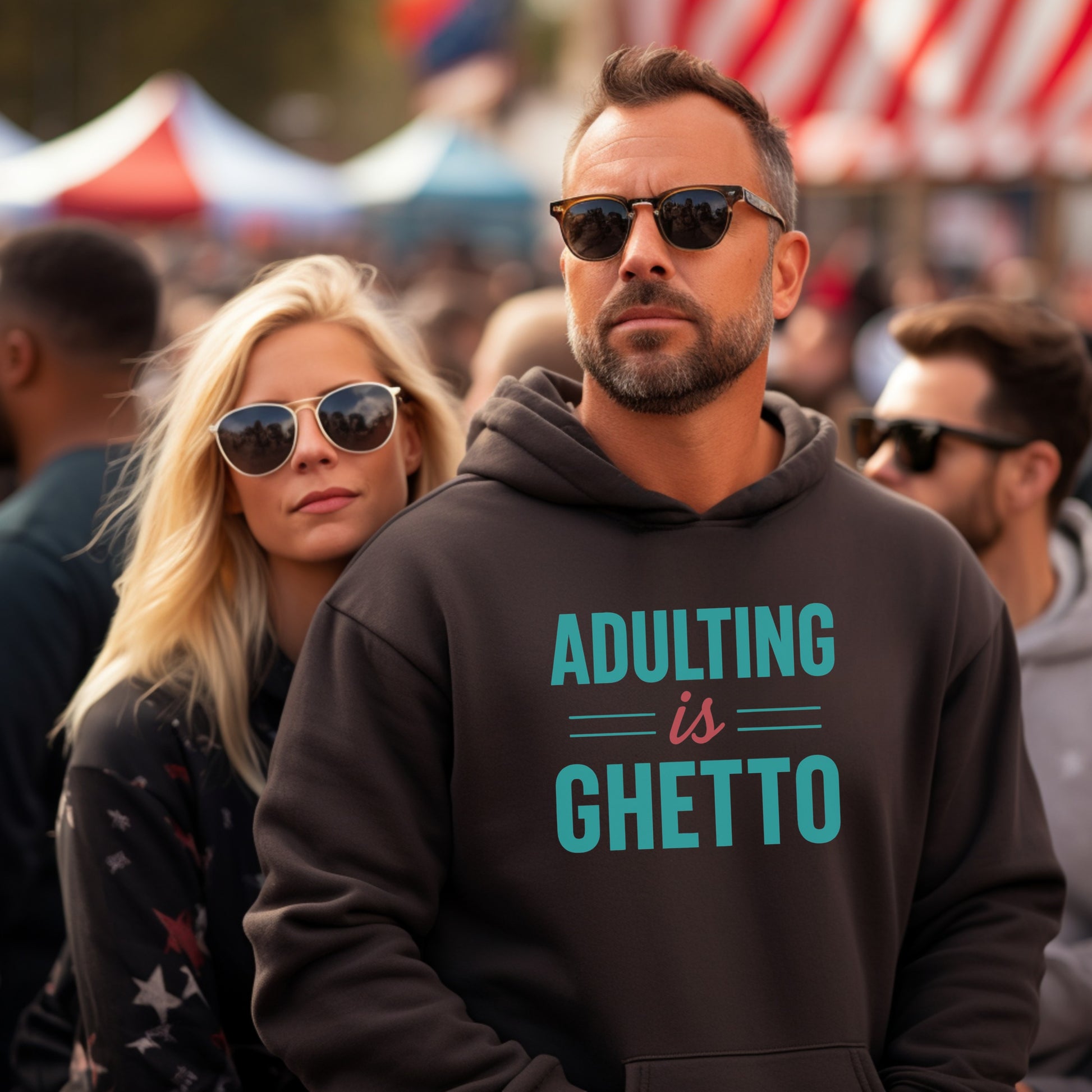Adulting is Ghetto Hoodie Trendy Fashion Statement