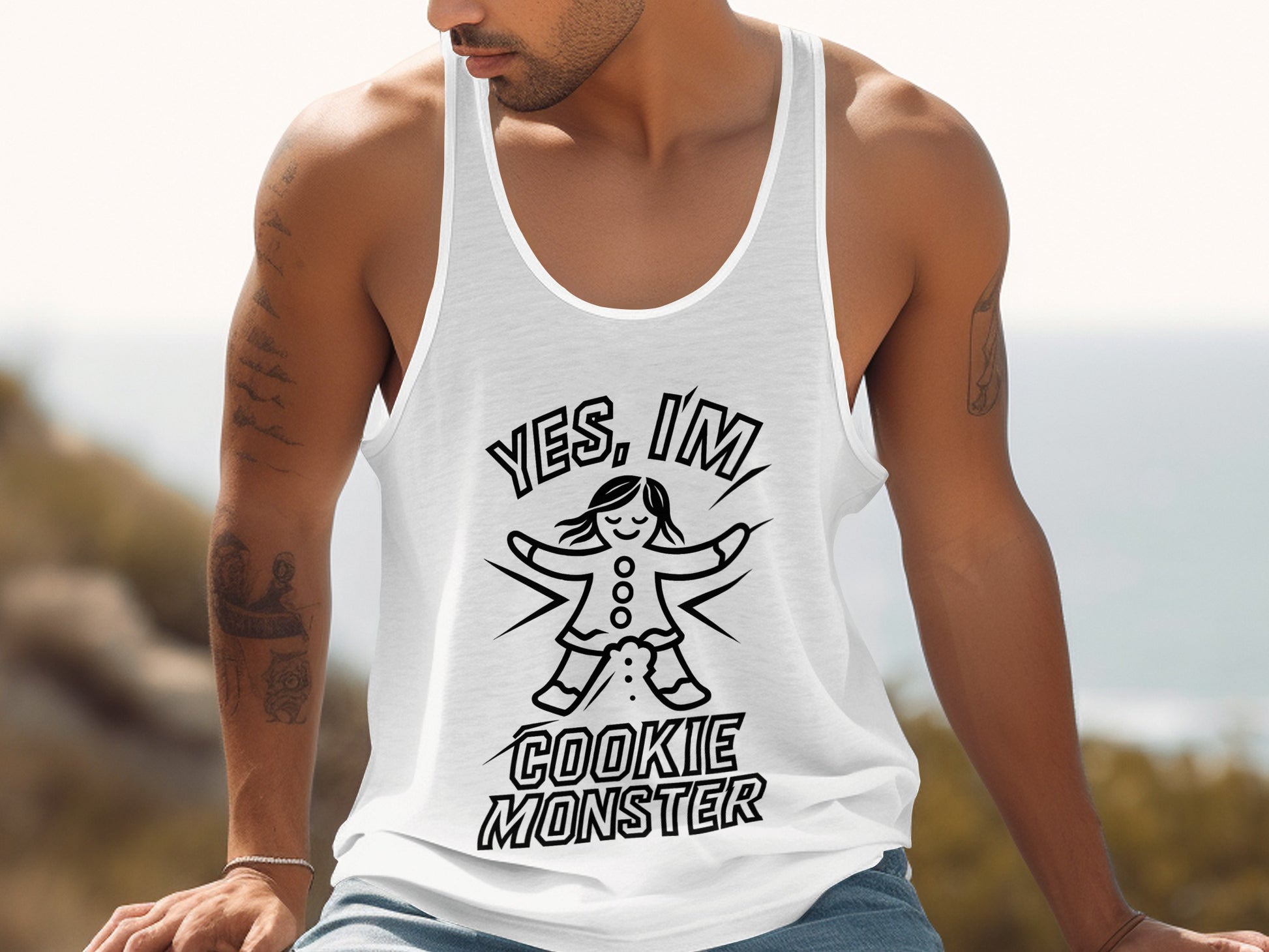 Yes I'm Cookie Monster Printed Tank Top product