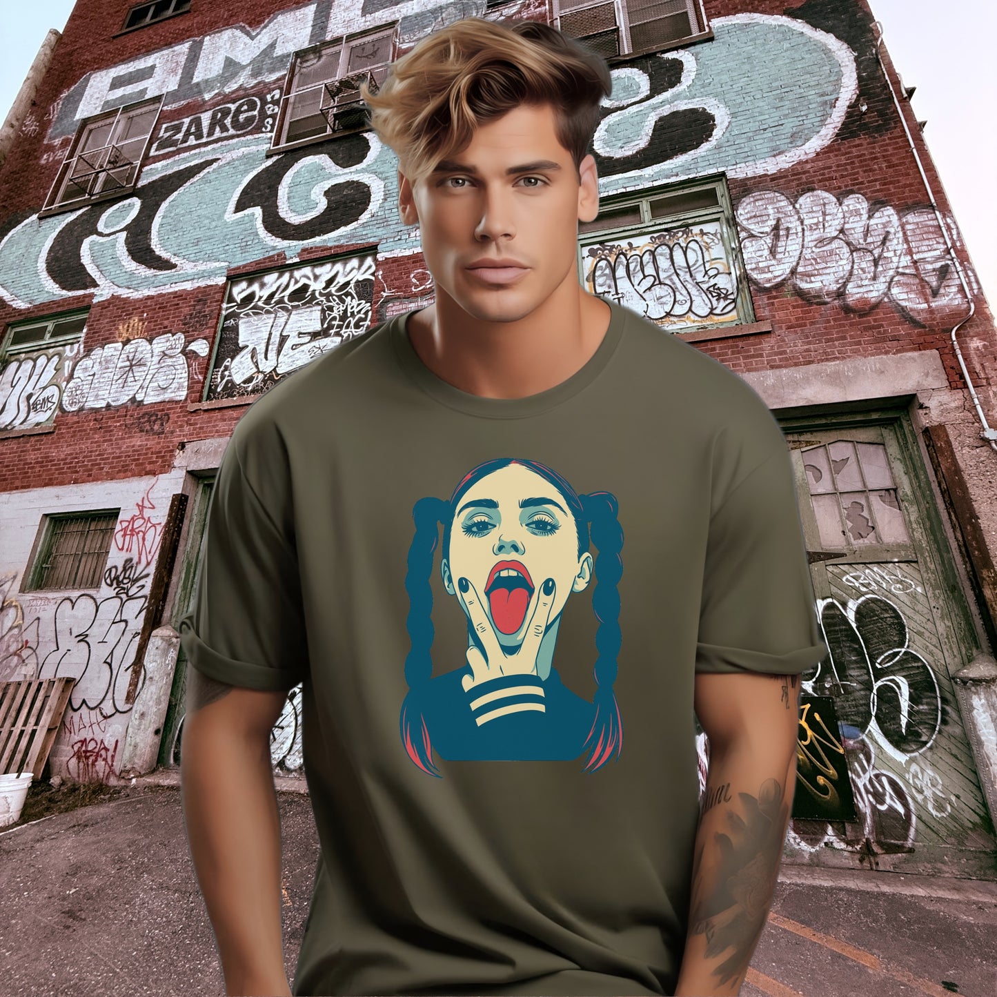 Urban Street Art Graphic Tee for Men