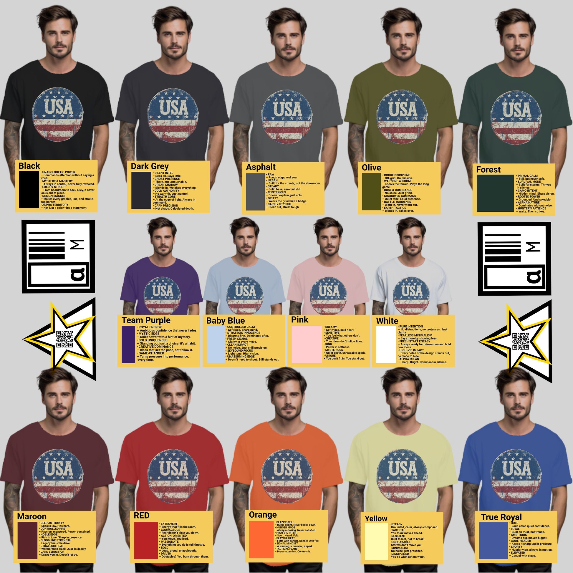 Patriotic USA Graphic Tee for Men Premium Unisex Product