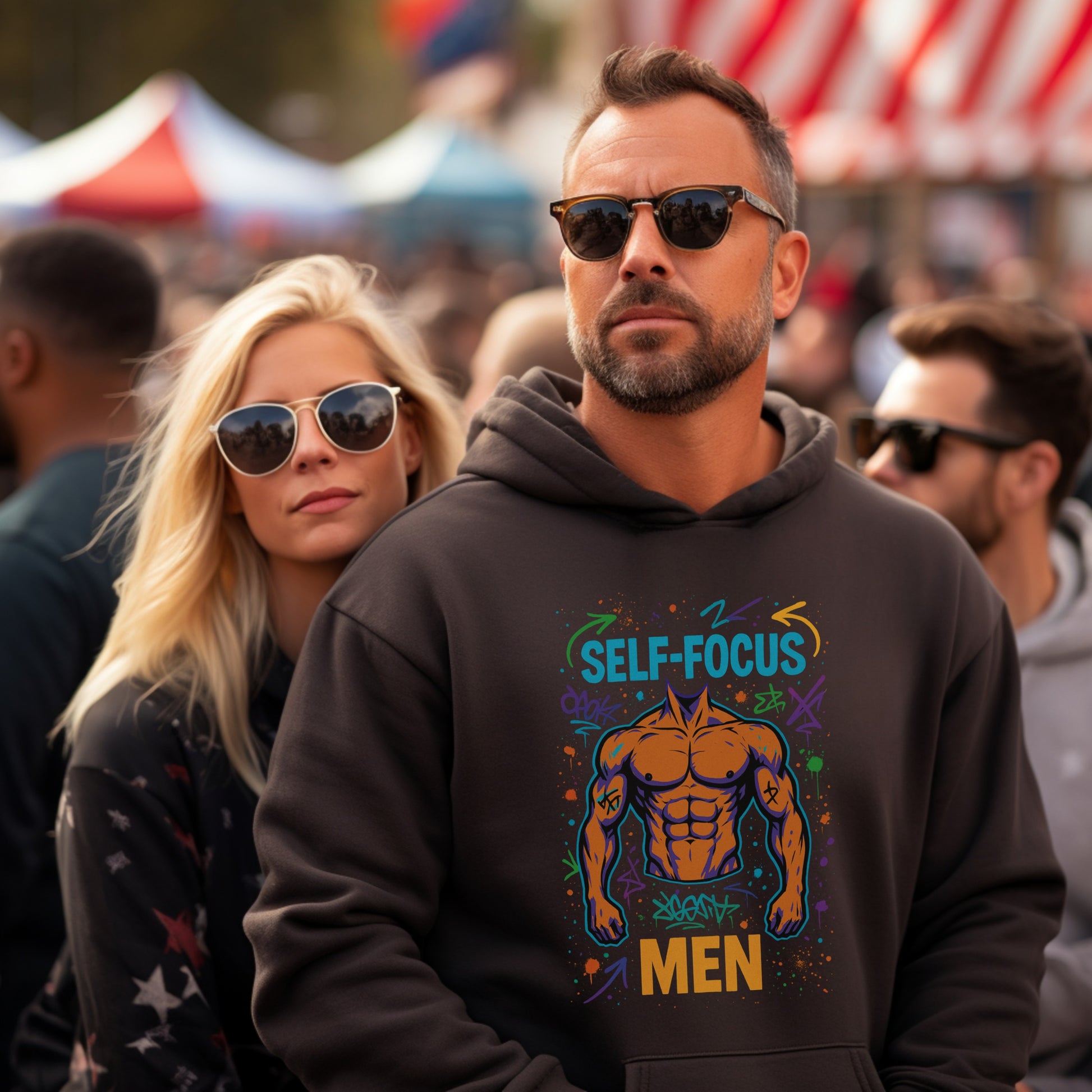 Self-Focus Men Graphic Hoodie Trendy Fashion product
