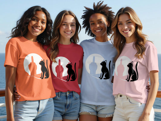 Funny Cat and Middle Finger Graphic Tee product