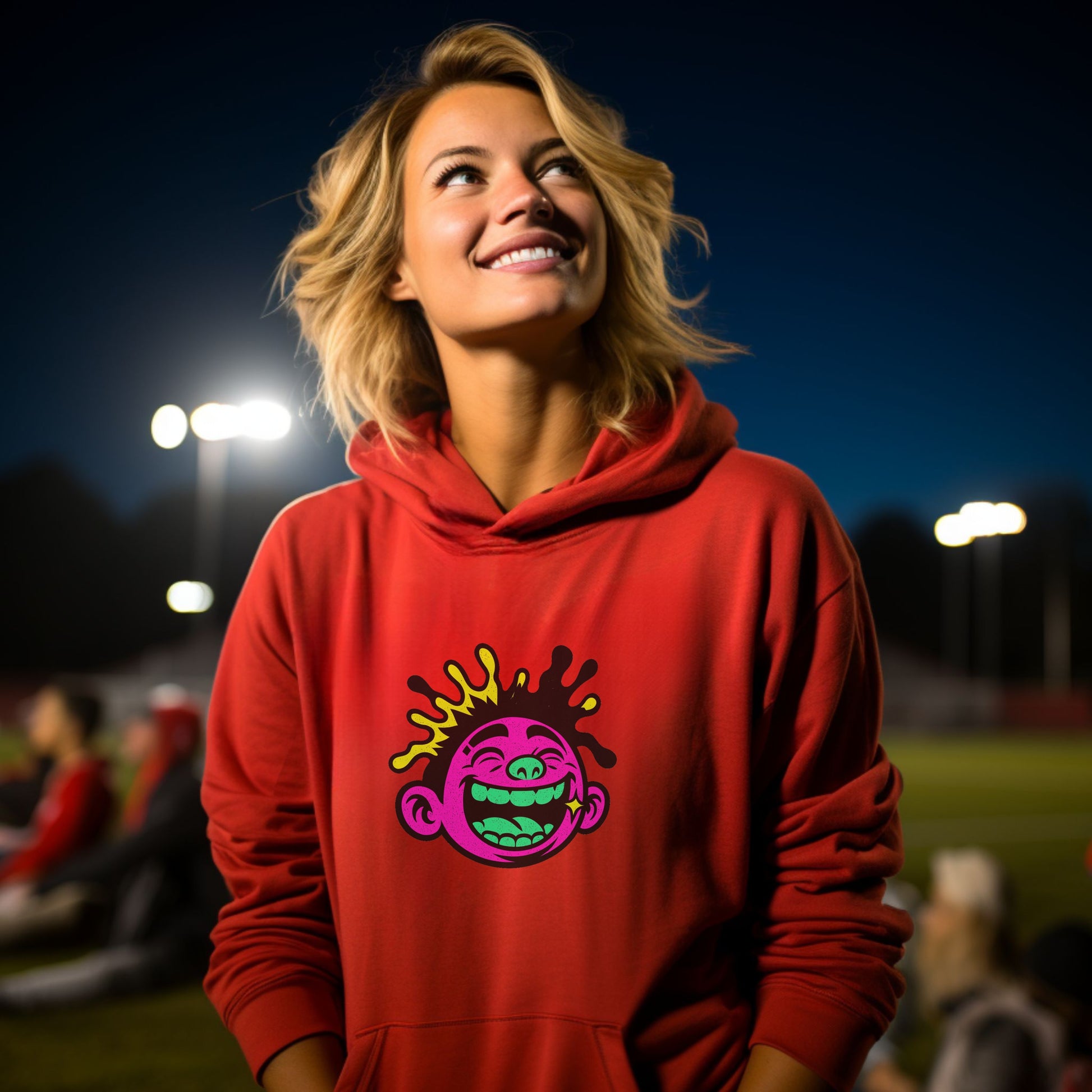 Vibrant Happy Face Hoodie for Casual Occasions