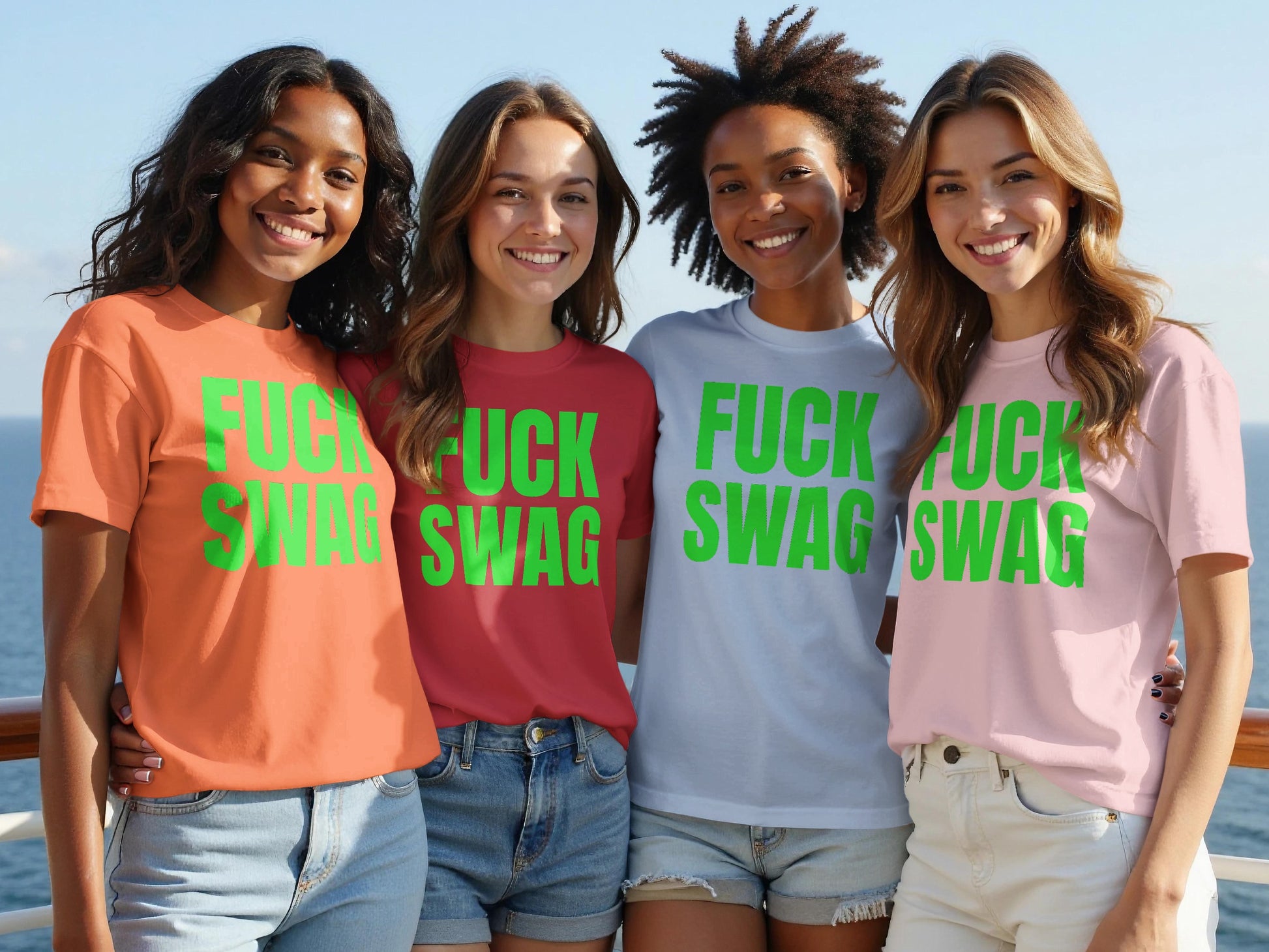 Stylish Bold Graphic Fuck Swag T-shirt for Casual Wear