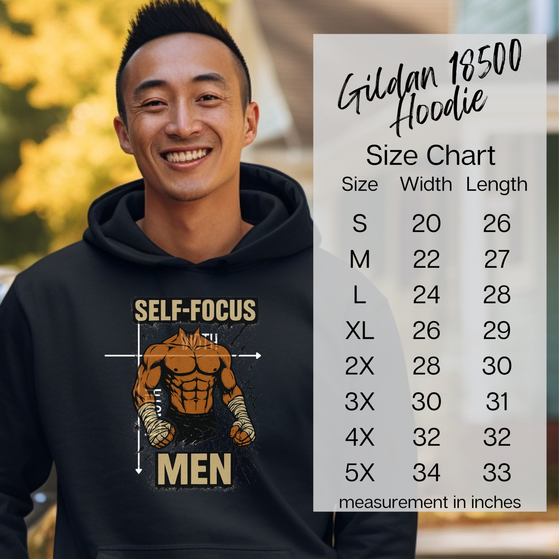 Self Focus Men Gym Workout Motivational Hoodie