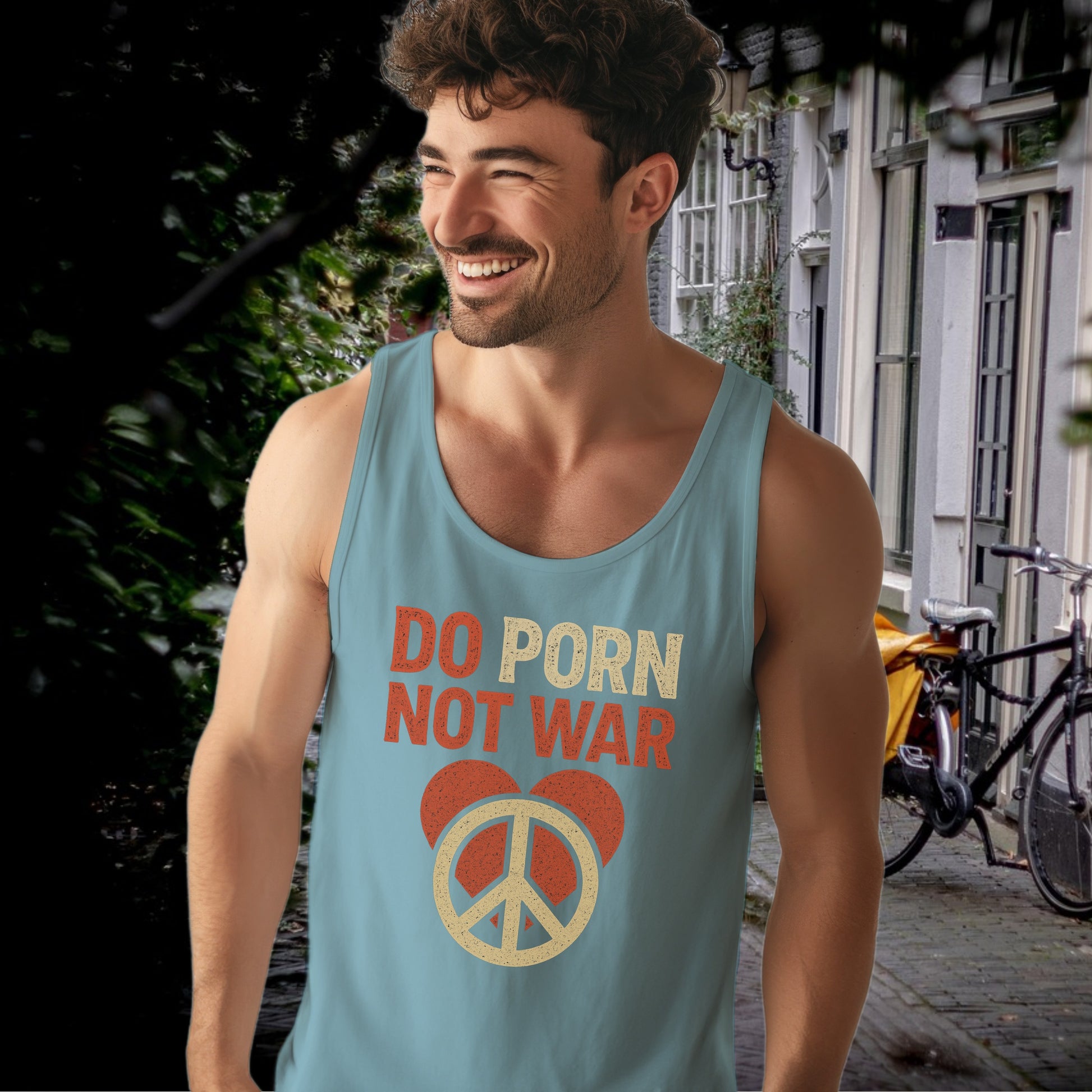 Do Porn Not War Peace Sign Graphic Tank Top product type
