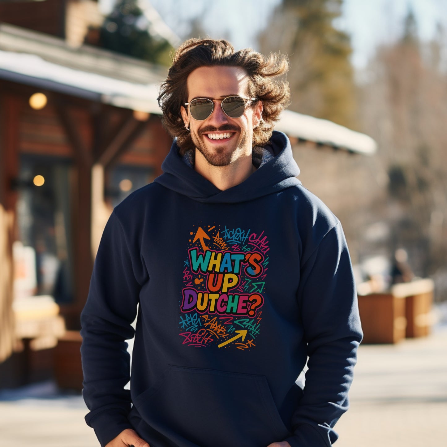 What's Up Dutchie Hooded Sweatshirt Colorful Fun product