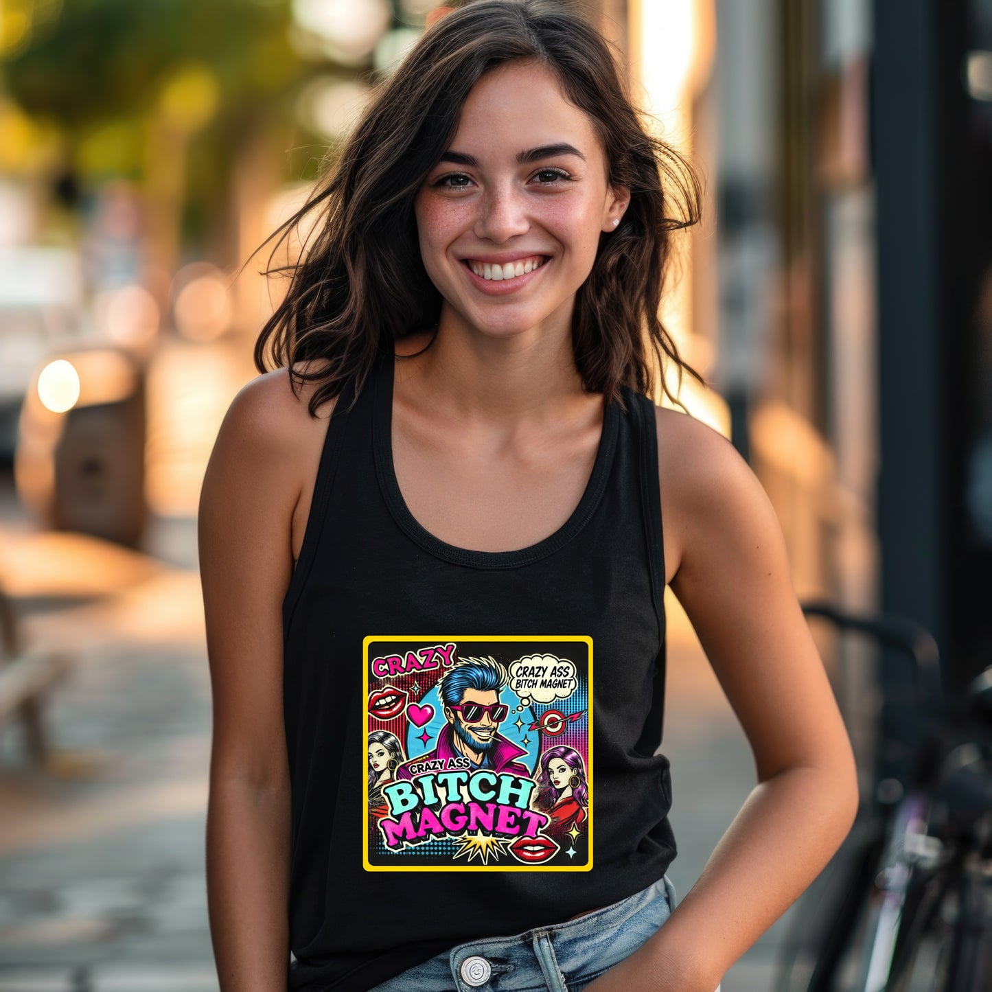 Crazy Bitch Magnet Graphic Tank Top product type