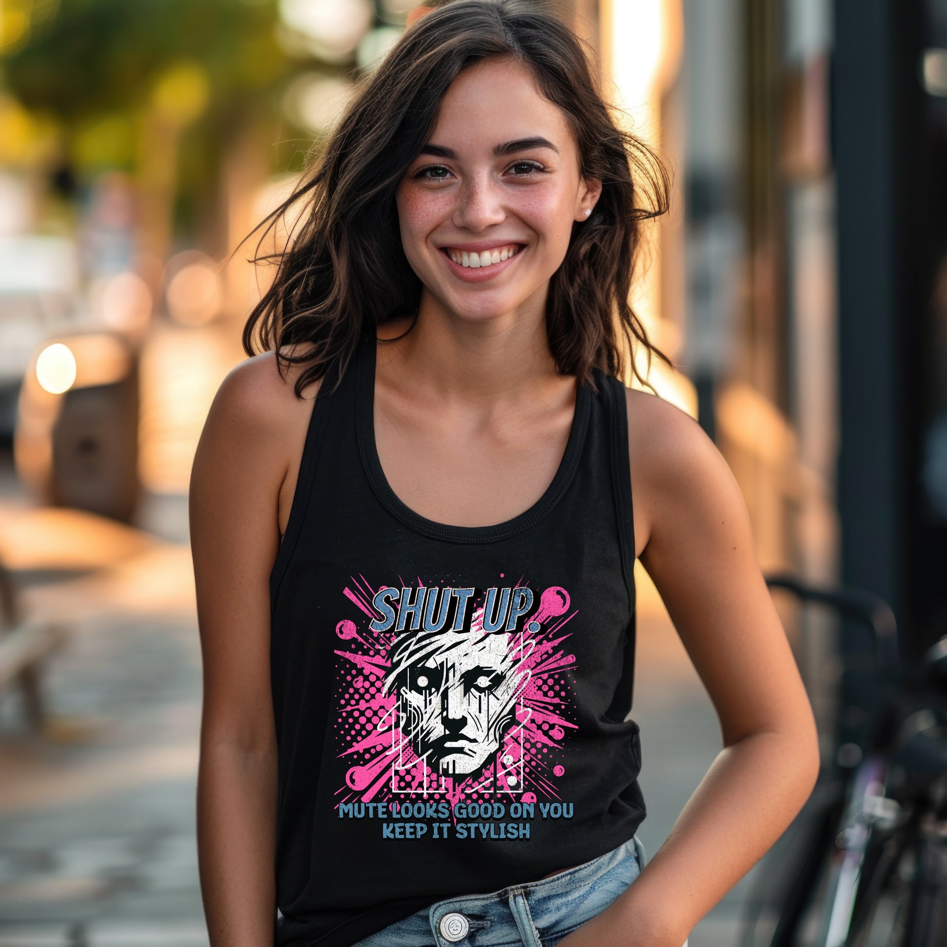 Shut Up Mute Looks Good On You Graphic Tank Top product