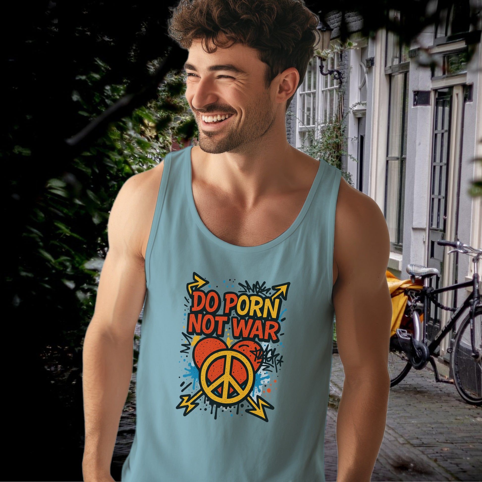 Do Porn Not War Tank Top with Peace Sign product