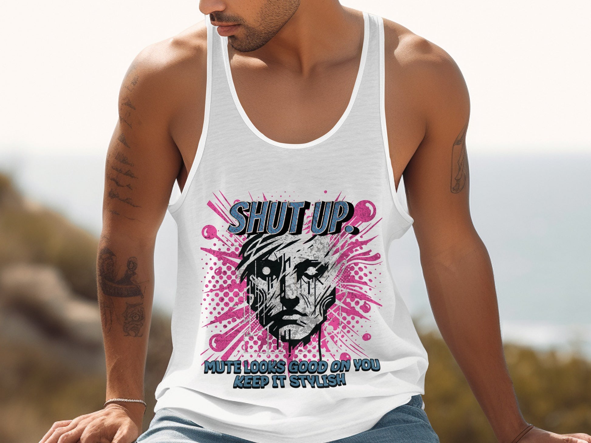 Shut Up Mute Looks Good Stylish Tank Top product type