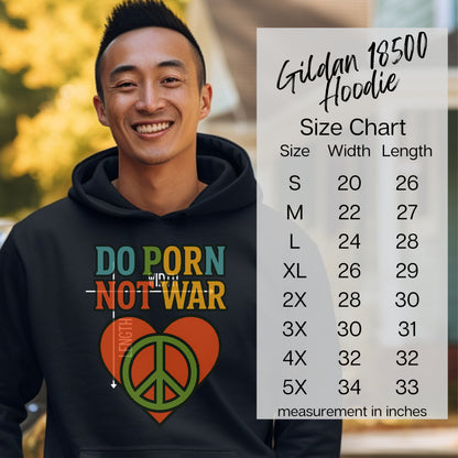 Do Porn Not War Peace Symbol Graphic Hoodie product type