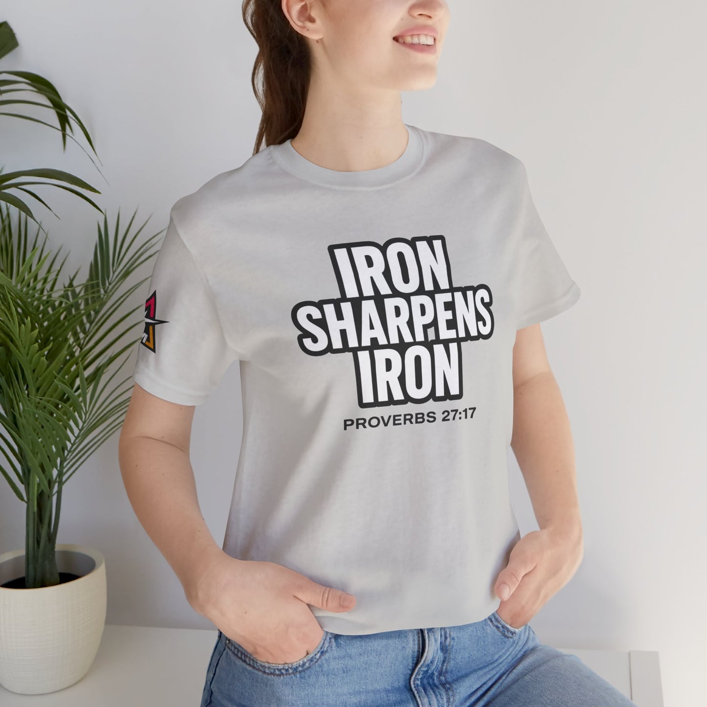 Iron Sharpens Iron Graphic T-Shirt | Proverbs 27:17 Christian Tee | Faith & Strength Streetwear
