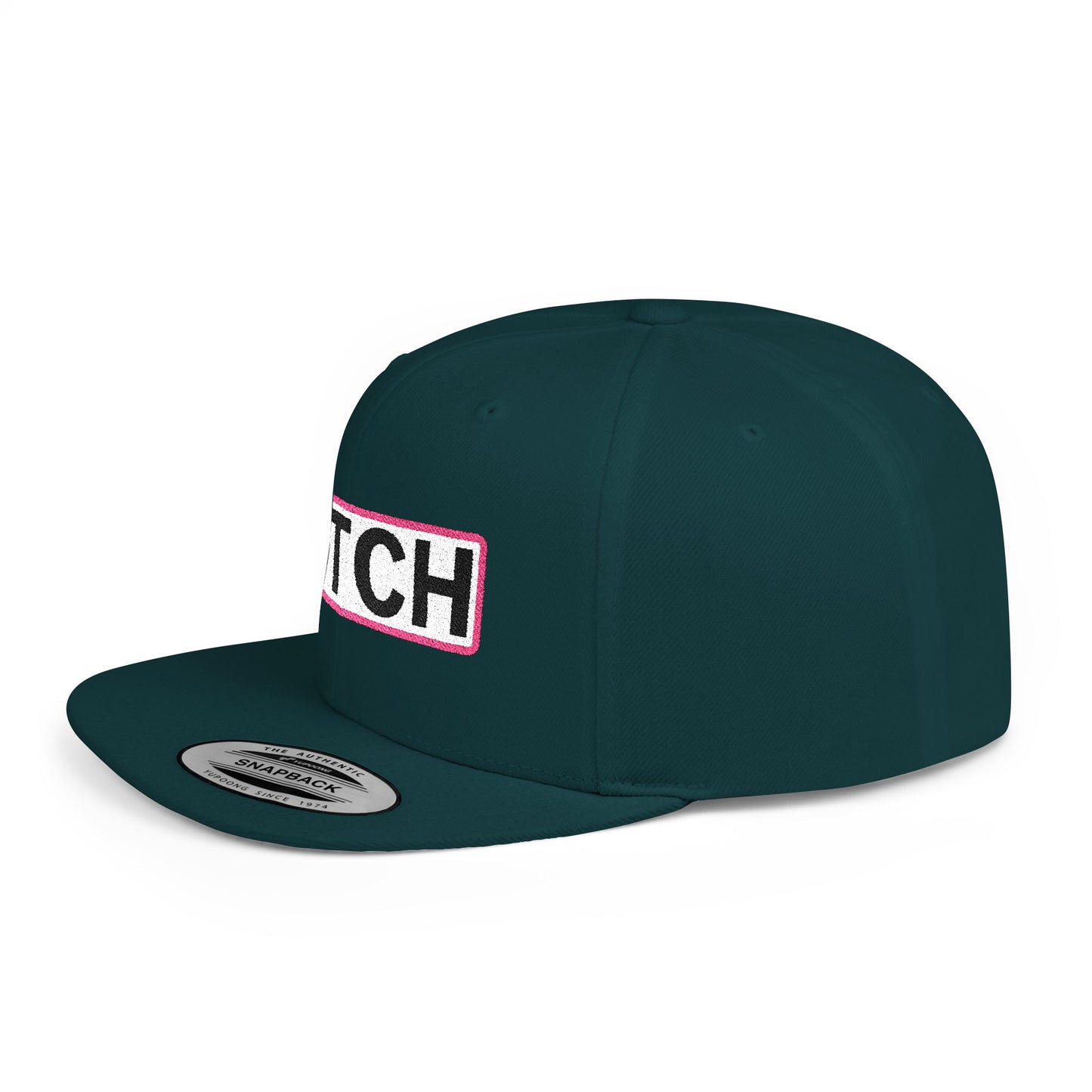 BITCH Embroidered Snapback Hat | Funny Statement Cap | Bold Streetwear Flat Bill | Conversation Starter Gift