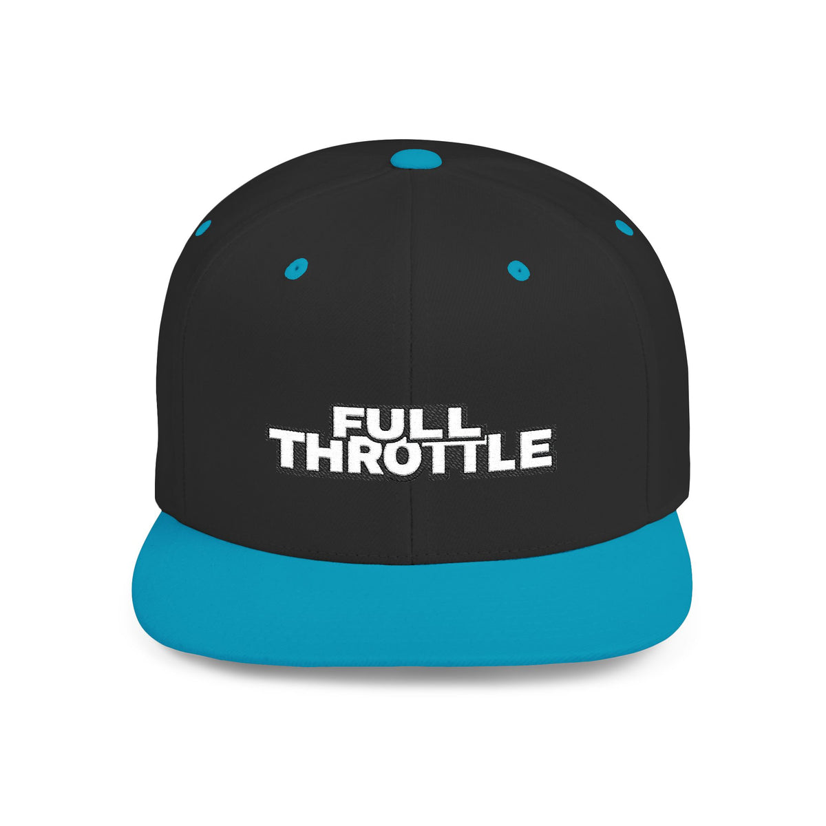 FULL THROTTLE Embroidered Flat Bill Snapback Cap | Bold Motorsport Hat | Streetwear Baseball Cap