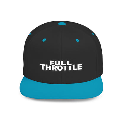 FULL THROTTLE Embroidered Flat Bill Snapback Cap | Bold Motorsport Hat | Streetwear Baseball Cap