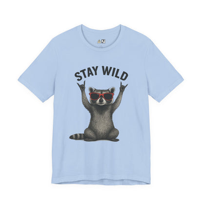 Stay Wild Raccoon Tee – Unisex Streetwear Graphic Tee