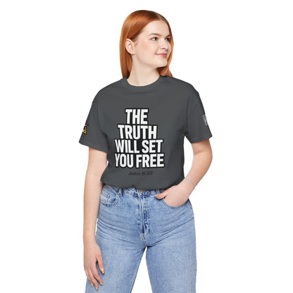 The Truth Will Set You Free Graphic T-Shirt | John 8:32 Christian Tee | Faith Streetwear Shirt