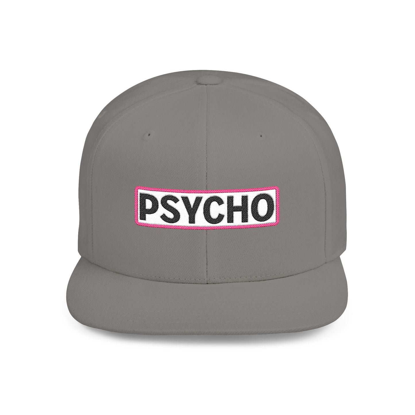 PSYCHO Embroidered Snapback Hat | Funny Statement Cap | Bold Streetwear Flat Bill | Conversation Starter Gift