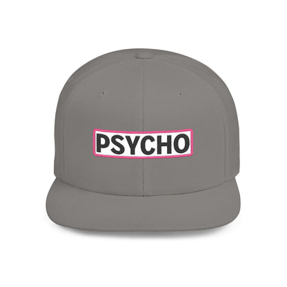 PSYCHO Embroidered Snapback Hat | Funny Statement Cap | Bold Streetwear Flat Bill | Conversation Starter Gift