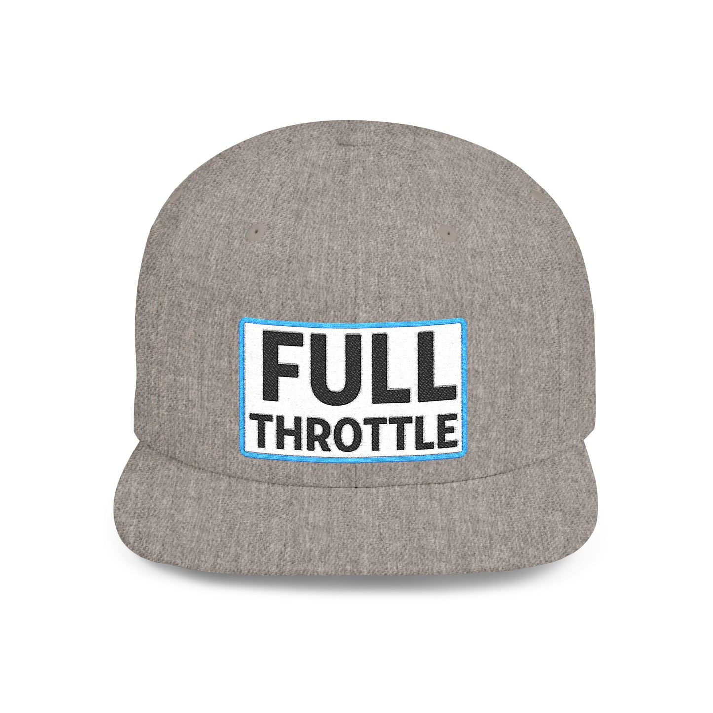 FULL THROTTLE Embroidered Flat Bill Snapback Cap | Bold Motorsport Hat | Streetwear Baseball Cap