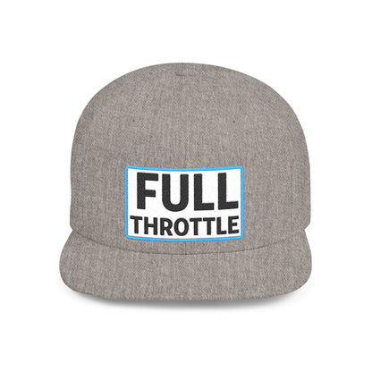FULL THROTTLE Embroidered Flat Bill Snapback Cap | Bold Motorsport Hat | Streetwear Baseball Cap