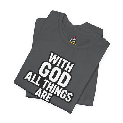 With God All Things Are Possible Graphic T-Shirt | Matthew 19:26 Christian Tee | Faith & Strength Streetwear