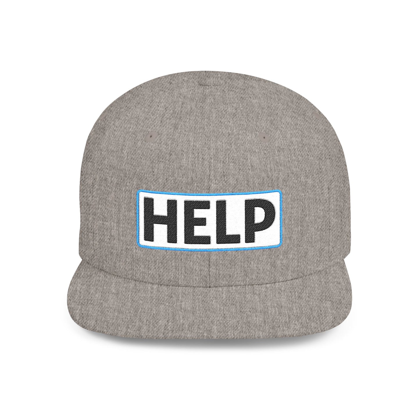 HELP Embroidered Snapback Hat | Funny Trucker Cap | Sarcastic Streetwear Hat | Festival & Everyday Cap Gift