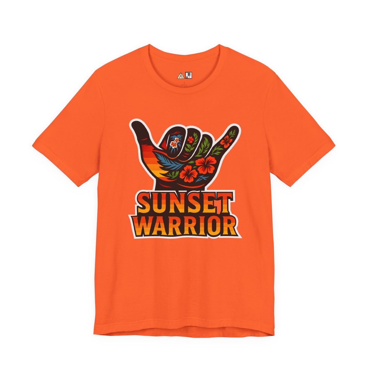 Sunset Warrior Shaka – Unisex Bold Streetwear Graphic Tee