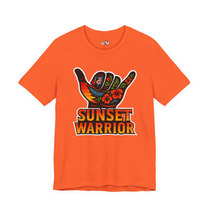 Sunset Warrior Shaka – Unisex Bold Streetwear Graphic Tee