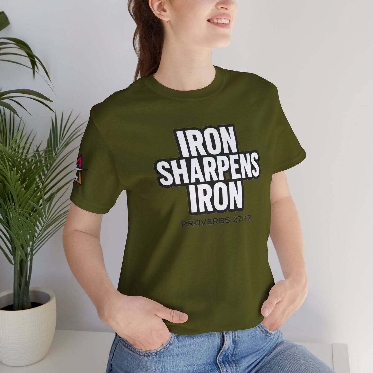 Iron Sharpens Iron Graphic T-Shirt | Proverbs 27:17 Christian Tee | Faith & Strength Streetwear
