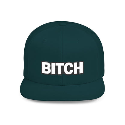 BITCH Embroidered Snapback Hat | Funny Statement Cap | Bold Streetwear Flat Bill | Conversation Starter Gift