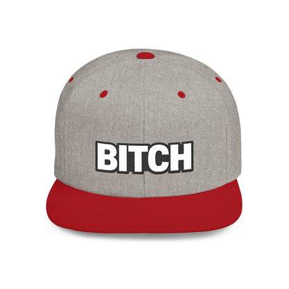 BITCH Embroidered Snapback Hat | Funny Statement Cap | Bold Streetwear Flat Bill | Conversation Starter Gift