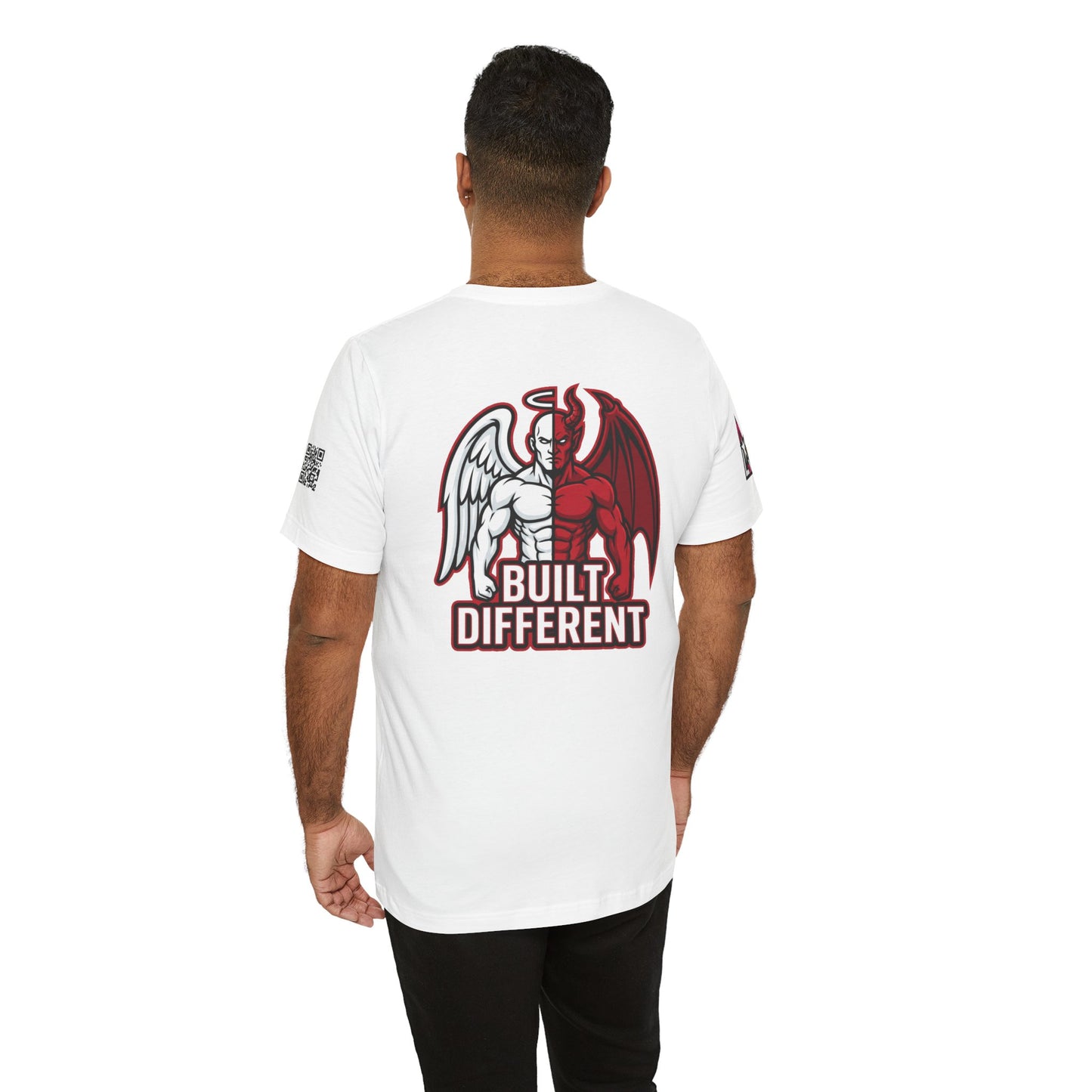 BUILT DIFFERENT Angel & Devil Graphic T-Shirt | Duality Streetwear Tee | Bold Unisex Statement Shirt