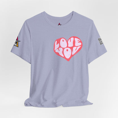 Love You Graphic T-Shirt | Heart Graphic Tee | Cute Retro Streetwear Shirt