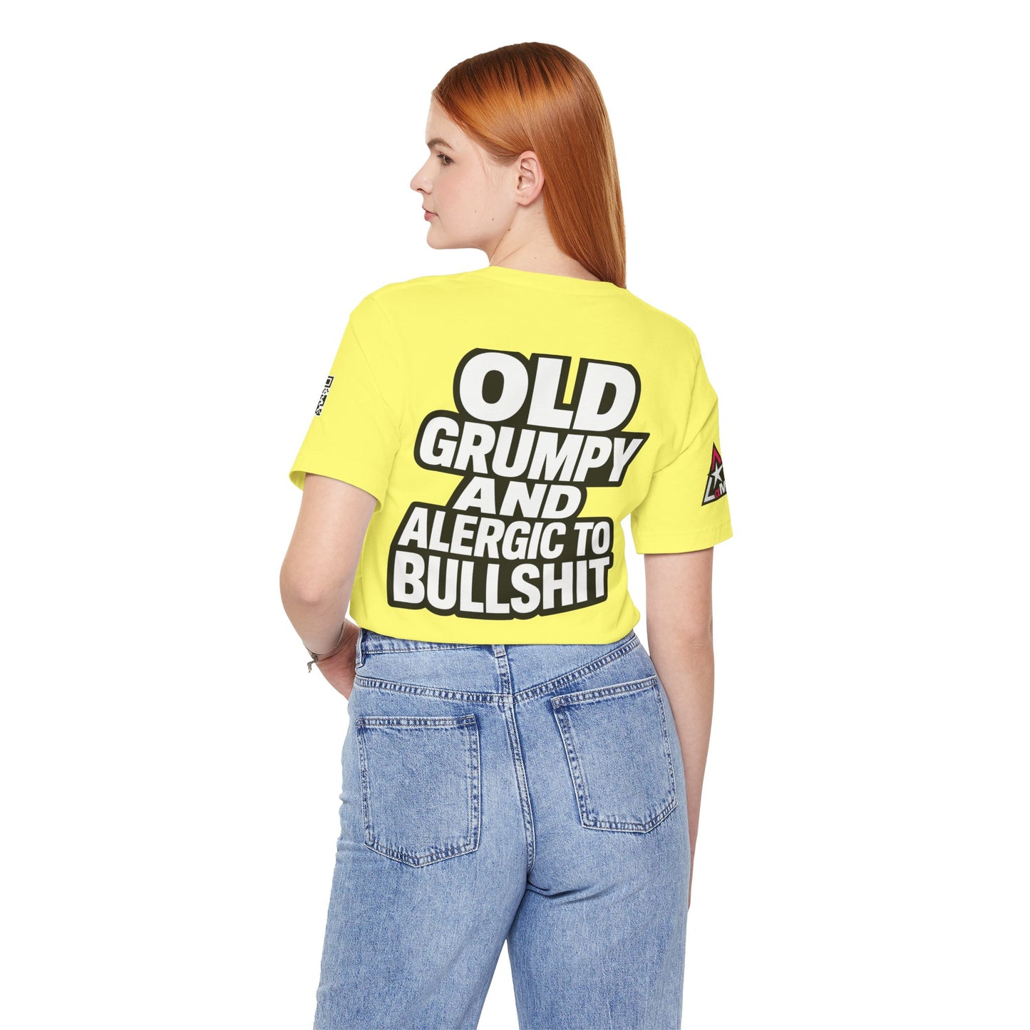 Old Grumpy & Allergic to Bullshit Graphic T-Shirt | Funny Sarcastic Tee