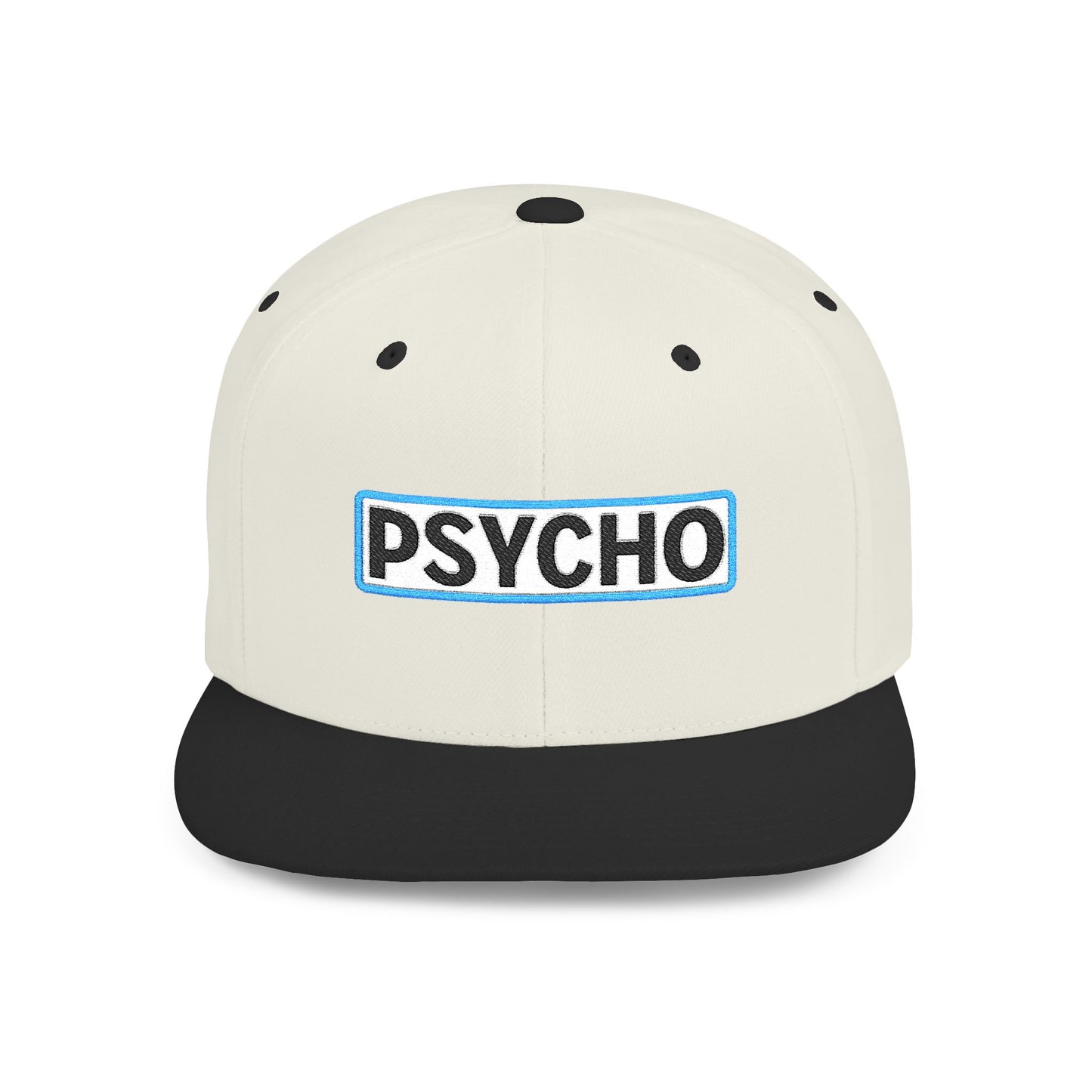 PSYCHO Embroidered Snapback Hat | Funny Statement Cap | Bold Streetwear Flat Bill | Conversation Starter Gift