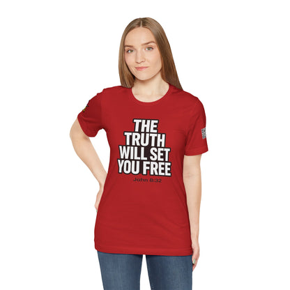 The Truth Will Set You Free Graphic T-Shirt | John 8:32 Christian Tee | Faith Streetwear Shirt
